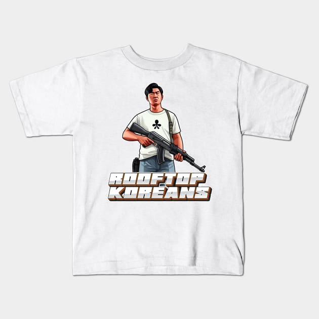 Rooftop Koreans Kids T-Shirt by Rawlifegraphic